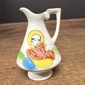Vintage Artistic Japan Mini Pitcher with Colorful Design